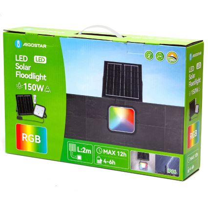 Aigostar - LED RGBW Aptumšojams saules enerģijas prožektors LED/150W/3,4V IP66 + tālvadības pults