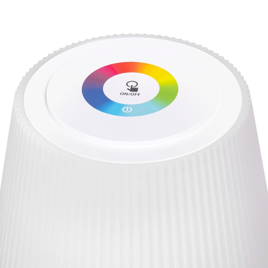Aigostar - LED RGBW Aptumšojama uzlādējama āra galda lampa LED/4W/5V 3600mAh balta IP54