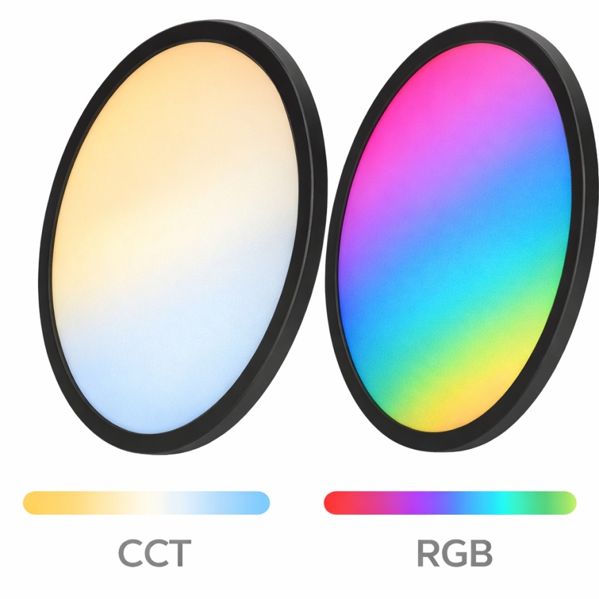 Aigostar - LED RGBW regulējama griestu lampa MESH LED/36W/230V 3000-6500K melna + tālvadības pults