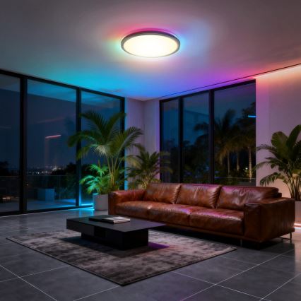 Aigostar - LED RGBW regulējama griestu lampa MESH LED/36W/230V 3000-6500K melna + tālvadības pults