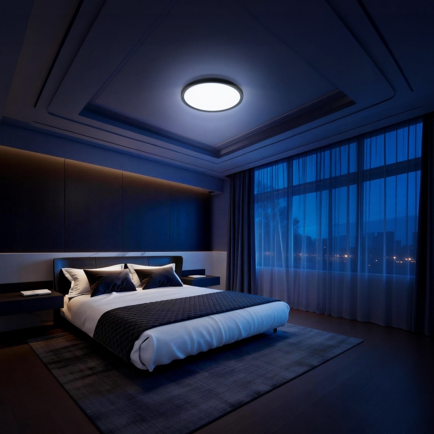 Aigostar - LED RGBW regulējama griestu lampa MESH LED/36W/230V 3000-6500K melna + tālvadības pults