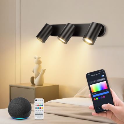 Aigostar - LED RGBW regulējams spotgaismeklis MESH 3xLED/4,9W/230V 2700-6500K balts + tālvadības pults