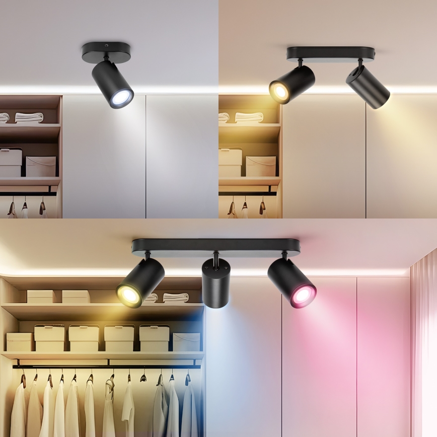 Aigostar - LED RGBW regulējams spotgaismeklis MESH 3xLED/4,9W/230V 2700-6500K balts + tālvadības pults