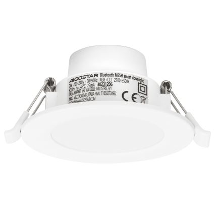 Aigostar - LED RGBW dimējams vannas istabas iebūvējamais griestu gaismeklis MESH Smart LED/3W/230V 2700-6500K IP44