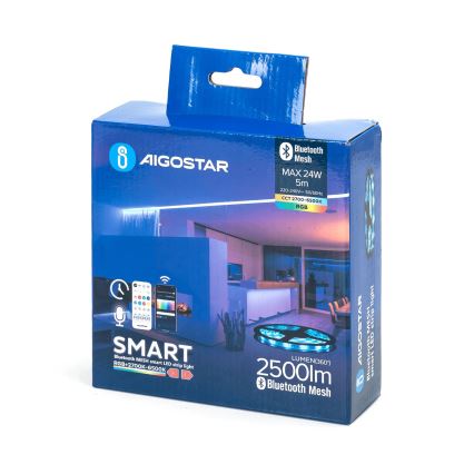 Aigostar - LED RGBW Josla 5m MESH MESH LED/24W/230V 2700-6500K + tālvadības pults