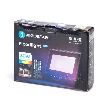 Aigostar - LED RGBW dimmējamais prožektors LED/30W/230V IP65 + tālvadības pults