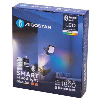 Aigostar - LED RGBW Prožektors MESH MESH LED/20W/230V 6500K IP65 + tālvadības pults