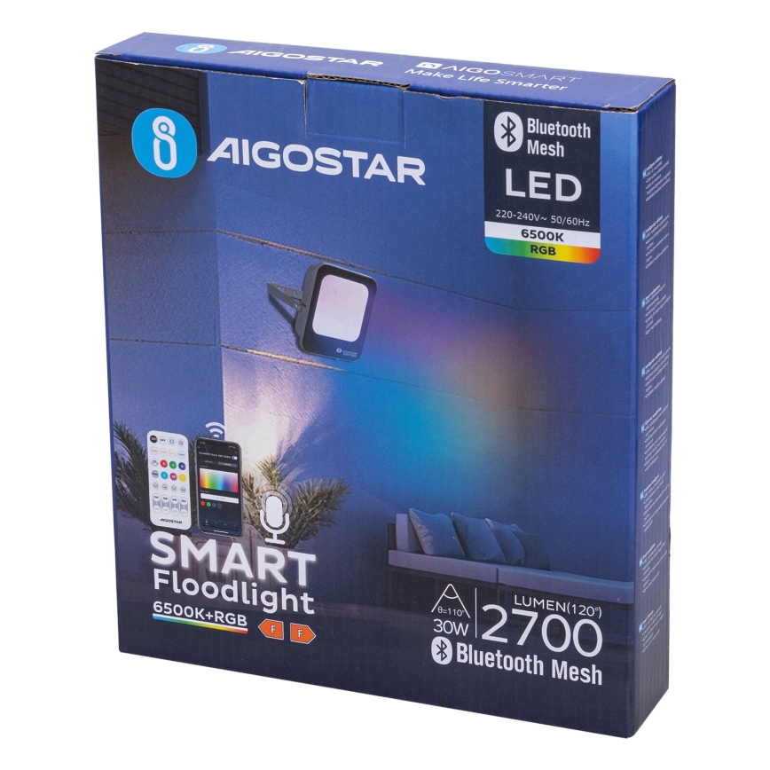 Aigostar - LED RGBW Prožektors MESH MESH LED/30W/230V 6500K IP65 + tālvadības pults