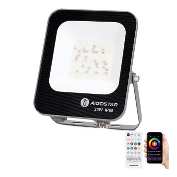 Aigostar - LED RGBW Prožektors MESH MESH LED/20W/230V 6500K IP65 + tālvadības pults