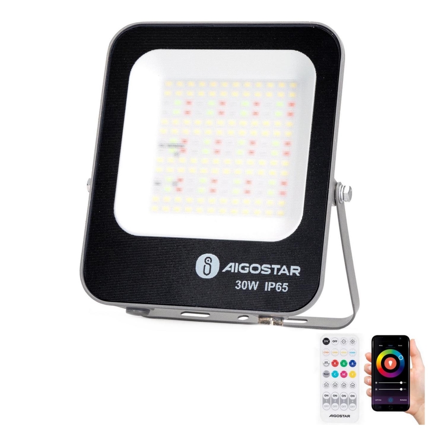 Aigostar - LED RGBW Prožektors MESH MESH LED/30W/230V 6500K IP65 + tālvadības pults