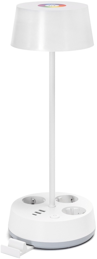 Aigostar - LED RGBW regulējama galda lampa ar kontaktligzdām un USB LED/4,6W/230V 3000/4000/6500K balta