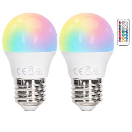 Aigostar - LED RGBW regulējama spuldze G45 E27/6W/230V 3000K + tālvadības pults