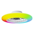 Aigostar - LED RGBW Regulējams griestu gaismeklis ar ventilatoru LED/40W/230V 2700-6500K diam. 48,5 cm balts + tālvadības pults