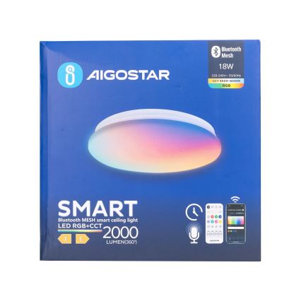 Aigostar - LED RGBW Vannas istabas griestu lampa MESH LED/18W/230V 3000-6500K IP44 + tālvadības pults