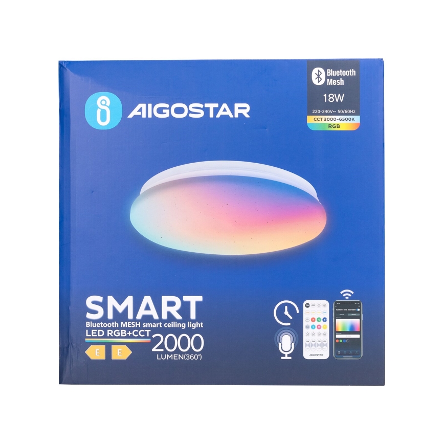 Aigostar - LED RGBW Vannas istabas griestu lampa MESH LED/18W/230V 3000-6500K IP44 + tālvadības pults