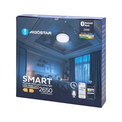 Aigostar - LED RGBW Vannas istabas griestu lampa MESH LED/24W/230V 3000-6500K IP44 + tālvadības pults