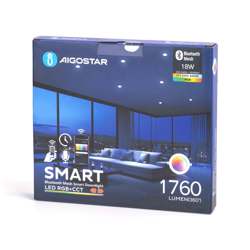 Aigostar - LED RGBW Vannas istabas iegremdējama lampa MESH LED/18W/230V 2700-6500K IP44
