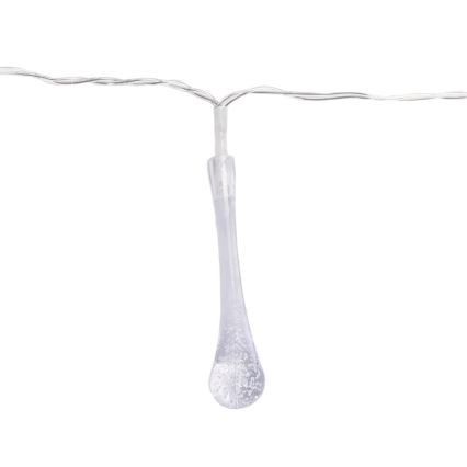 Aigostar - LED āra virtene, 25 LED, 8 gaismas režīmi, 3×AA, 2,5 m, IP44, daudzkrāsaini pilieni