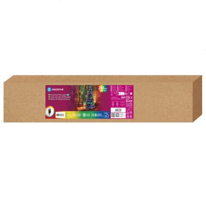 Aigostar - LED āra Ziemassvētku egle, 245 LED, 8 gaismas režīmi, 2,1 m, IP44, daudzkrāsaina