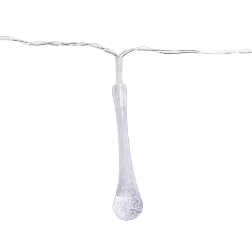 Aigostar - LED āra Ziemassvētku virtene 25xLED/8 režīmi 3xAA 2,5m IP44 daudzkrāsaini pilieni