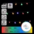 Aigostar - LED RGBY āra ziemassvētku virtene, 100 LED / 8 režīmi, 3xAA, 10 m, IP44, zvaigznes