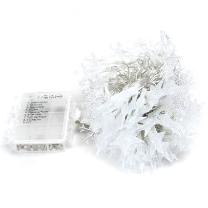 Aigostar - LED RGBY āra ziemassvētku virtene, 100 LED / 8 režīmi, 3xAA, 10 m, IP44, zvaigznes