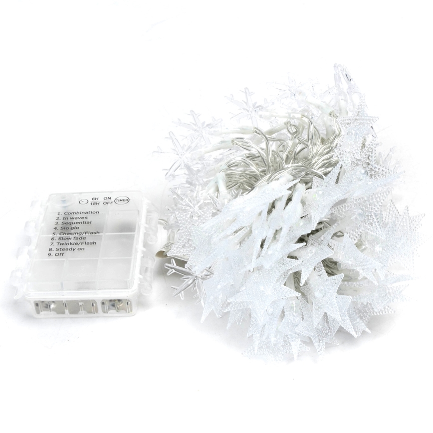 Aigostar - LED RGBY āra ziemassvētku virtene, 100 LED / 8 režīmi, 3xAA, 10 m, IP44, zvaigznes