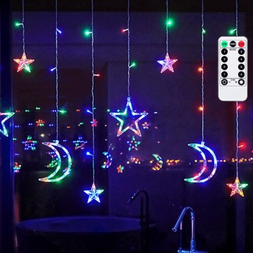 Aigostar - LED RGBY Āra Ziemassvētku virtene 120xLED/8 funkcijas 3x0,6m IP44 daudzkrāsaina + tālvadība
