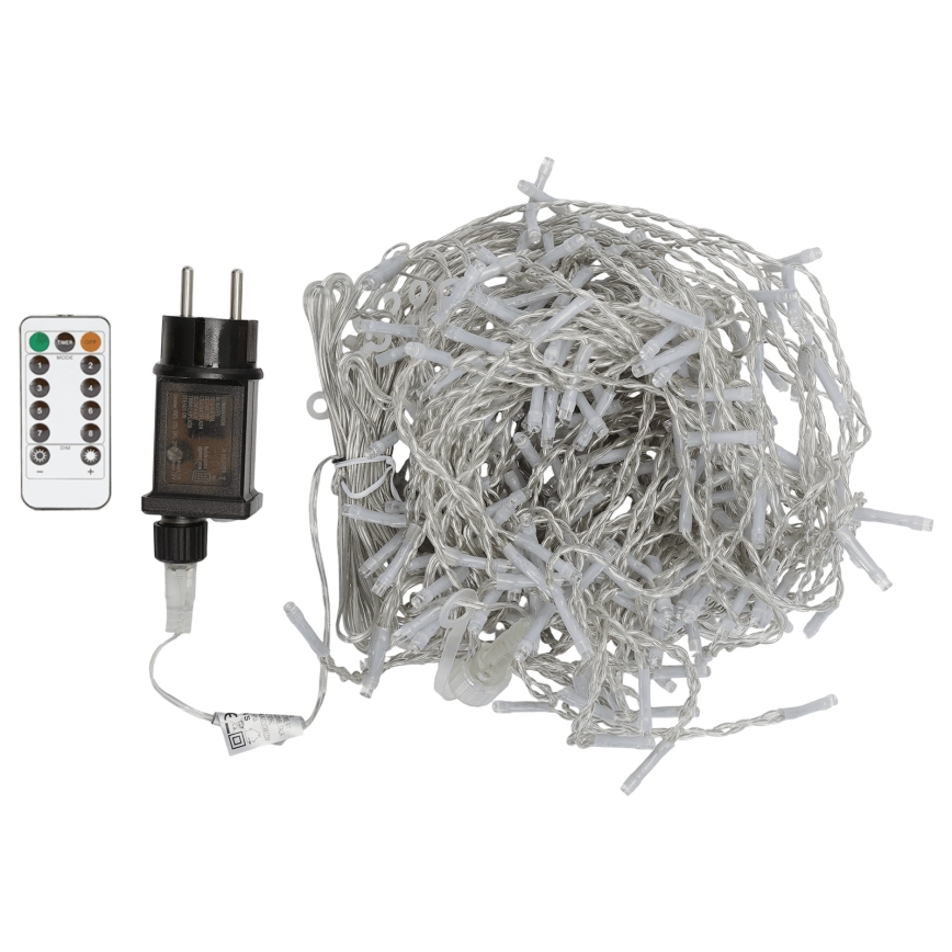 Aigostar - LED RGBY āra Ziemassvētku virtene 300xLED/8 funkcijas 3x1m IP44 + tālvadības pults