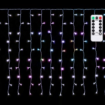 Aigostar - LED RGBY āra Ziemassvētku virtene 300xLED/8 funkcijas 3x1m IP44 + tālvadības pults
