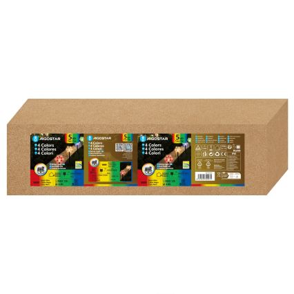 Aigostar - LED RGBY saules gaismeklis 5xLED/1,2V/8 funkcijas 1m IP65 800mAh sniegpārslas