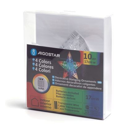 Aigostar - LED RGBY Ziemassvētku dekorācija 10xLED/3xAA zvaigzne