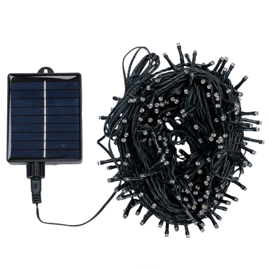 Aigostar - LED saules Ziemassvētku virtene 300xLED/8 režīmi 32m IP65 auksti balta 1200 mAh