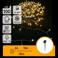Aigostar - LED saules darbināta Ziemassvētku virtene 100xLED/8 funkcijas 12m IP65 siltā balta 800 mAh