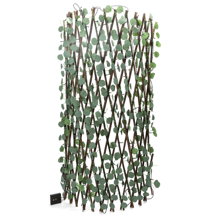 Aigostar - LED saules dekorācija 148xLED/2x1,2m IP65 300 mAh siltā balta eikalipts