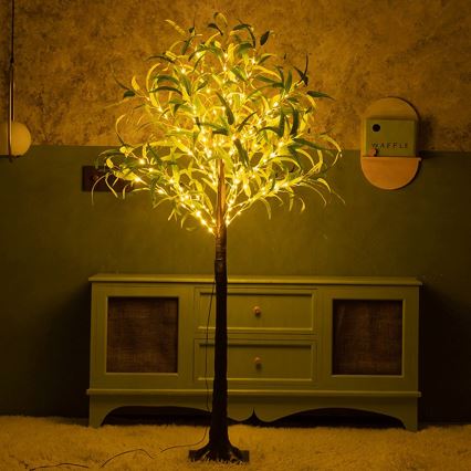 Aigostar - LED Saules dekorācija 285xLED/3,8m IP65 1200 mAh silti balta olīvu krāsā