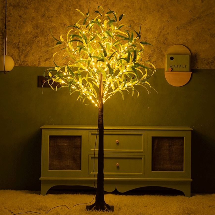 Aigostar - LED Saules dekorācija 285xLED/3,8m IP65 1200 mAh silti balta olīvu krāsā