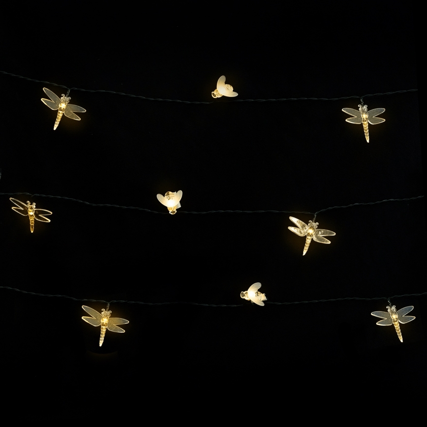 Aigostar - LED saules dekoratīvā virtene, 50 LED, 8 gaismas režīmi, 10 m, 800 mAh, IP65, silti balta