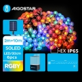 Aigostar - LED Saules dekoratīvais virtenis 50xLED/8 funkcijas 12m IP65 daudzkrāsains 800 mAh
