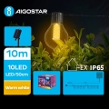 Aigostar - LED Saules enerģijas dekoratīva virtene 10xLED/8 funkcijas 10,5m IP65 silti balta