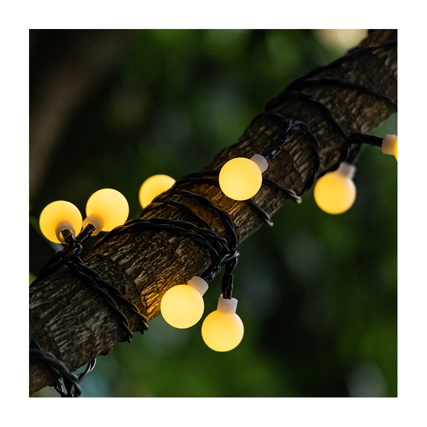 Aigostar - LED Saules enerģijas dekoratīva virtene 50xLED/8 funkcijas 12m IP65 silti balta