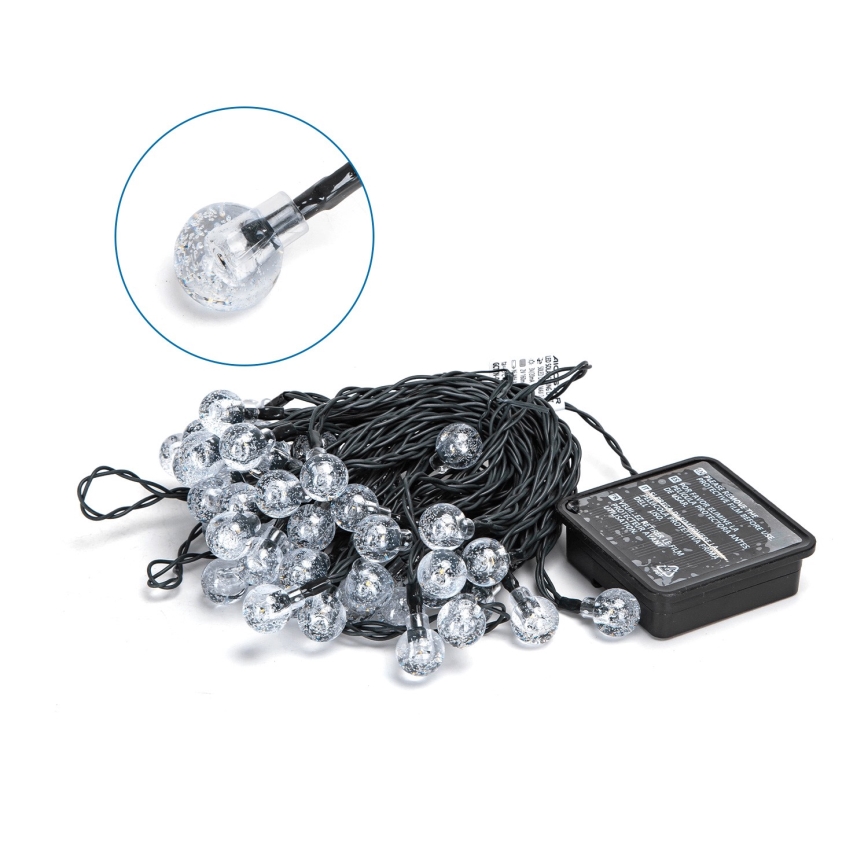 Aigostar - LED Saules enerģijas dekoratīva virtene 50xLED/8 funkcijas 12m 800 mAh IP65 silti balta
