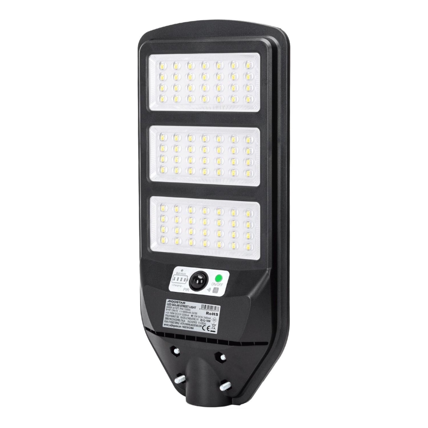Aigostar - LED Saules enerģijas ielas lampa ar sensoru LED/150W/3,2V 8000mAh IP65 6500K + tālvadības pults