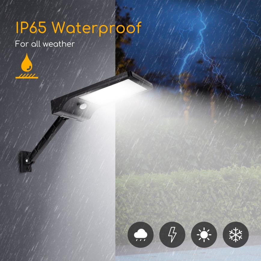 Aigostar - LED Saules enerģijas ielas lampa ar sensoru LED/2,3W/5,5V 1800 mAh IP65