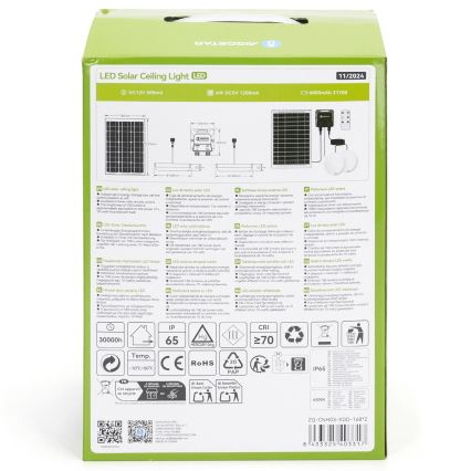 Aigostar - LED Saules enerģijas lampa 2xLED/35W/12V 6000 mAh 6500K d. 16,8 cm + tālvadības pults