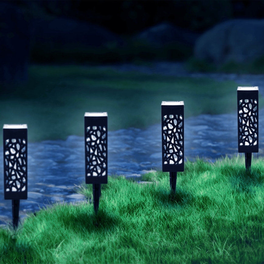 Aigostar - LED Saules enerģijas lampa LED/0,006W/1,2V 28,5cm melna 100 mAh 6500K  IP44