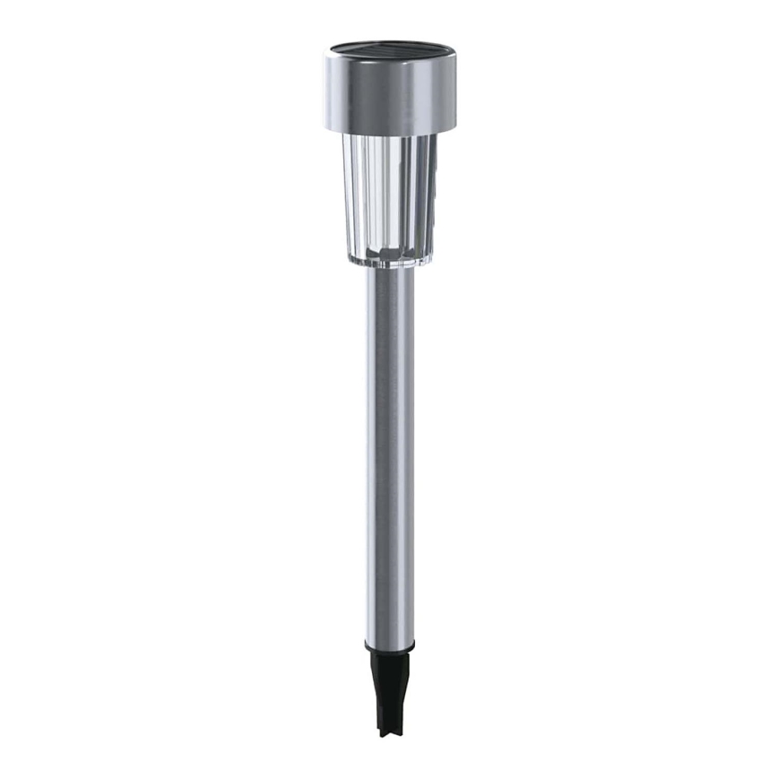Aigostar - LED Saules enerģijas lampa LED/0,006W/1,2V 29,5 cm 40 mAh matēts hroms 6500K IP44