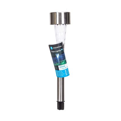 Aigostar - LED Saules enerģijas lampa LED/0,006W/1,2V 40 mAh 29,5 cm matēts hroms 6500K IP44