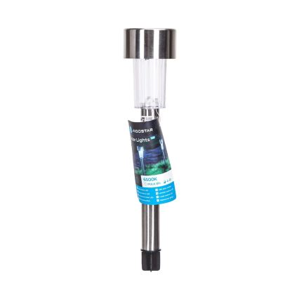 Aigostar - LED Saules enerģijas lampa LED/0,006W/1,2V 29,5 cm 40 mAh matēts hroms 6500K IP44