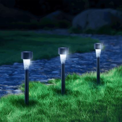 Aigostar - LED Saules enerģijas lampa LED/0,006W/1,2V 40 mAh 29,5 cm melna 6500K IP44